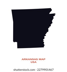 Map of ARKANSAS, Map of ARKANSAS with Solid color, Map of USA state ARKANSAS Vector Illustration, Map of ARKANSAS with Color, USA.
