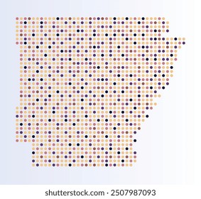 Map of Arkansas state from dots