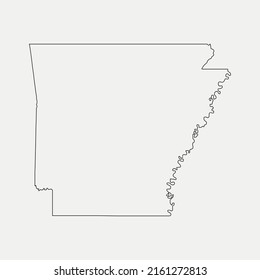 Map of Arkansas - United States outline silhouette graphic element Illustration template design
