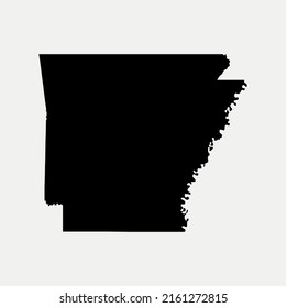 Map of Arkansas - United States outline silhouette graphic element Illustration template design
