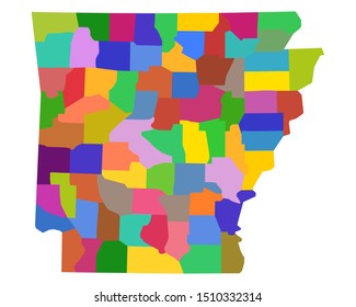 Map of Arkansas as vector illustration