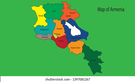 Map of Armenia 4k quality vector illustration