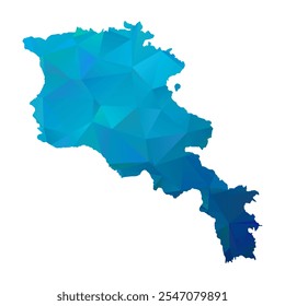 Mapa de Armenia - Diseño poligonal azul para su uso. Ilustración vectorial eps 10.
