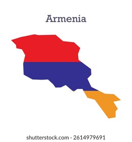 map of armenia with flag