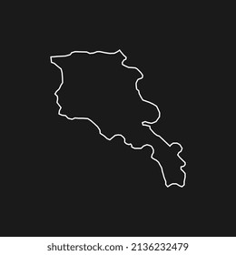 Karte Armeniens auf schwarzem Hintergrund