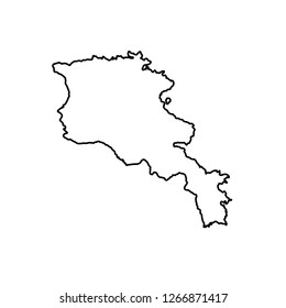 Map Of Armenia. Outline. Vector illustration