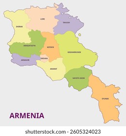 Map of Armenia with its provinces