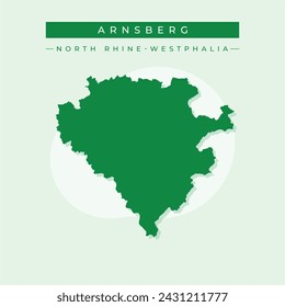 Map of Arnsberg - North Rhine-Westphalia - Germany map outline silhouette graphic element Illustration template design