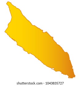 Map of Aruba- Map of the city and each border separately. Yellow Gold eps Vector Illustration 10