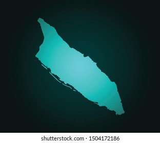 Map of Aruba green vector isolated on dark background. High detailed green vector map, Aruba symbol for your web site design map - Vector illustration eps 10.