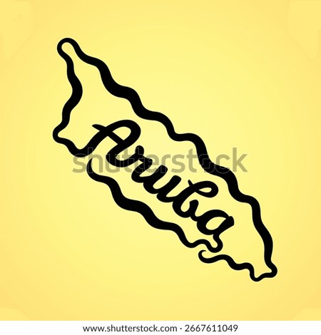 Map of Aruba - shape and name in one line