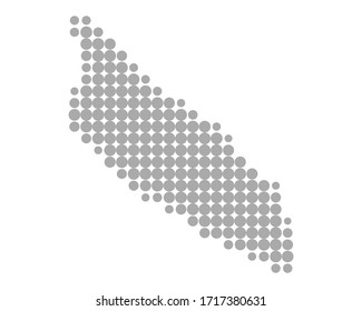 Mapa de Aruba como ilustración vectorial