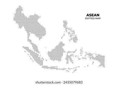 Karte der ASEAN-Mitgliedsländer mit gepunkteten Linien