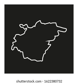 map of Ashanti region in country of Ghana