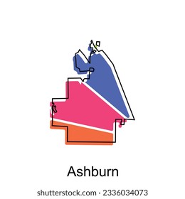 Map of Ashburn vector design country of Georgia, World map country vector illustration template