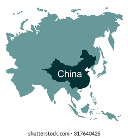 Map of Asia, China