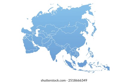 Map of Asia of countries.Vector illustration. map silhouette, backdrop, earth geography, political,reports,city, infographic, political, concept, outline.