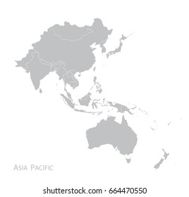 Map of Asia Pacific. - Shutterstock ID 664470550