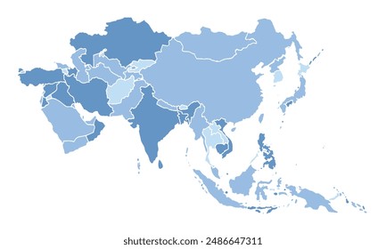 Map of Asia Pacific for education,Travel worldwide, earth geography website layouts, background,study geography,work in graphics.Suitable for Business Professionals,Designers and Creatives,Marketers.