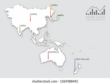 map asia pacific ocean  inforgraphic