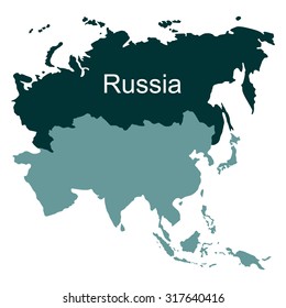 Map of Asia, Russia