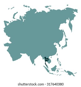 Map of Asia, Thailand