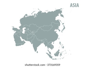 Map Asia Vector Illustrationgrey Map Stock Vector (Royalty Free ...