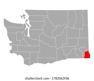 Map of Asotin in Washington on white