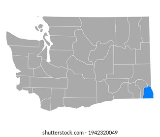 Map of Asotin in Washington on white