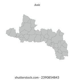 map of Assis is a mesoregion in Sao Paulo state with borders municipalities