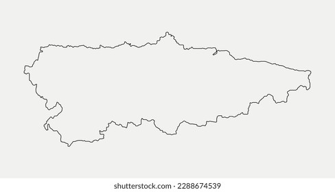 Map of Asturias - Spain outline silhouette graphic element Illustration template design
