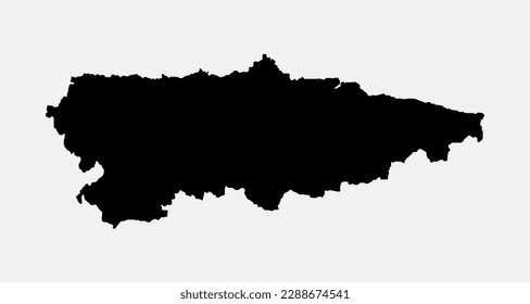 Map of Asturias - Spain outline silhouette graphic element Illustration template design
