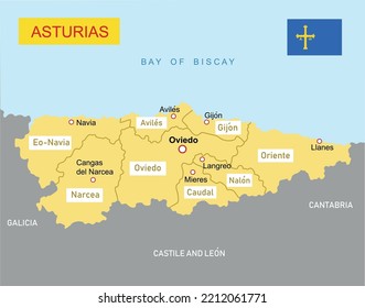 Vektorgrafik der Asturien in Spanien