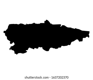 Map of Asturias as vector illustration