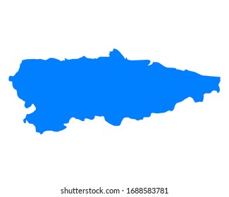 Map of Asturias as vector illustration