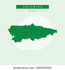 Map of Asturias as vector illustration
