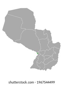 Map of Asuncion in Paraguay on white