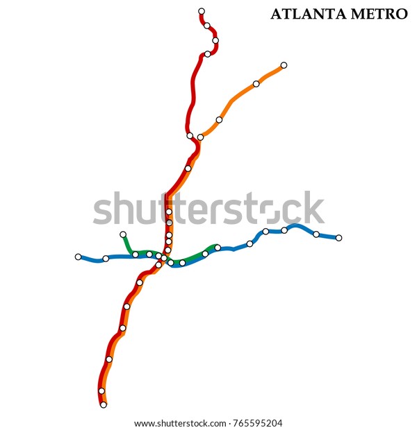 Map Atlanta Metro Subway Template City Stock Vector (Royalty Free ...