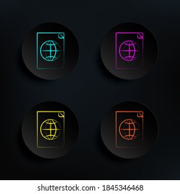 Map atlas dark badge color set icon. Simple thin line, outline vector of travel icons for ui and ux, website or mobile application