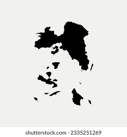 Map of Attica - Greece region outline silhouette graphic element Illustration template design
