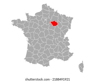 Map Of Aube In France On White