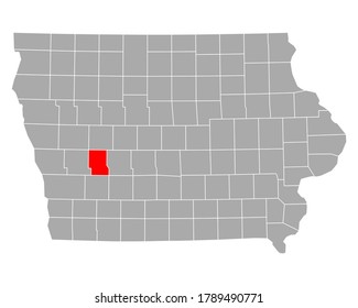 Map of Audubon in Iowa on white