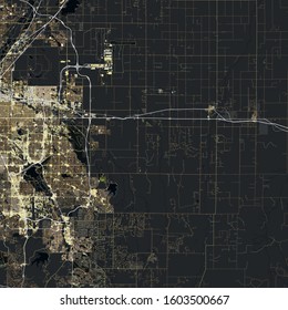 Map Aurora city. Colorado. USA