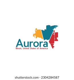 Map Of Aurora City Colorful Modern Creative Logo
