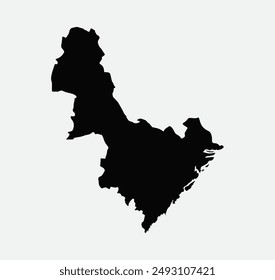 Map of Aust-Agder - Norway outline silhouette graphic element Illustration template design
