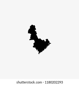 Map of Aust-Agder - Norway Vector Illustration
