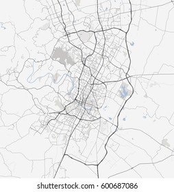 Map Austin City. Texas Roads