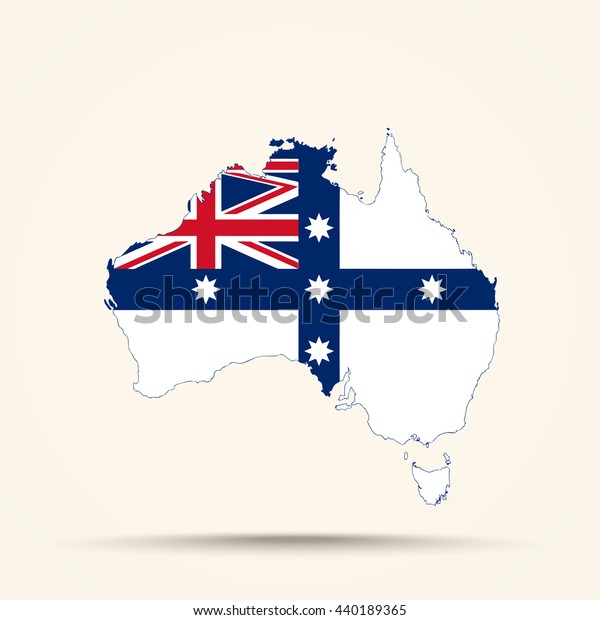 Map Australian Flag Stock Vector (Royalty Free) 440189365