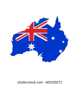 Map Australia Australian Flag Colors Stock Vector (Royalty Free ...