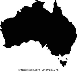 map of australia black color vector design isolated white background